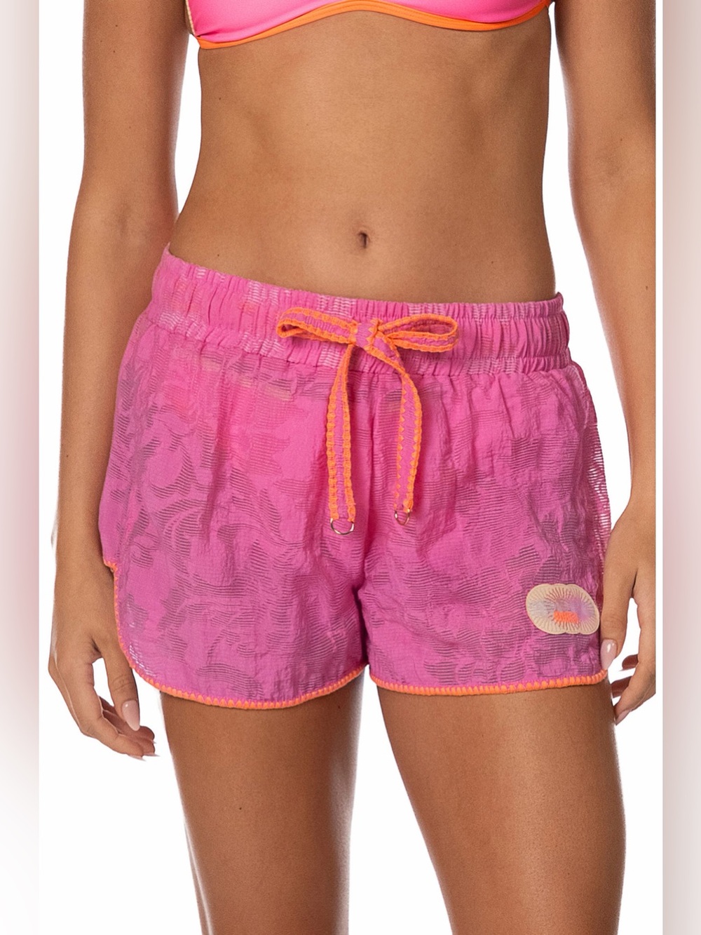 Maaji Fuchsia Flower Ryto Cover-Up Shorts
